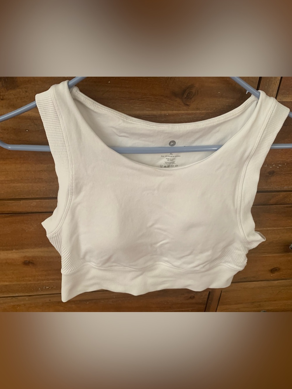 90 Degree By REFLEX Sports Bra: White, Soft Cups, Pullover, XL